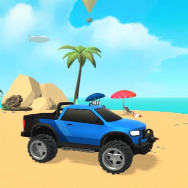 Diverse vehicle options when playing Stunt Paradise.